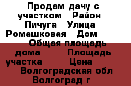 Продам дачу с участком › Район ­ Пичуга › Улица ­ Ромашковая › Дом ­ 2 046 › Общая площадь дома ­ 44 › Площадь участка ­ 12 › Цена ­ 650 000 - Волгоградская обл., Волгоград г. Недвижимость » Дома, коттеджи, дачи продажа   